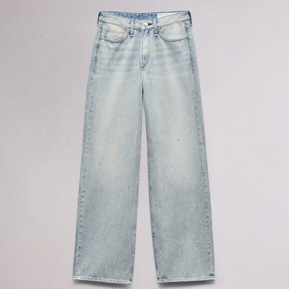 NWT Logan Bejeweled Wide-Leg Jean in Misty - Size 29 - Picture 10 of 10